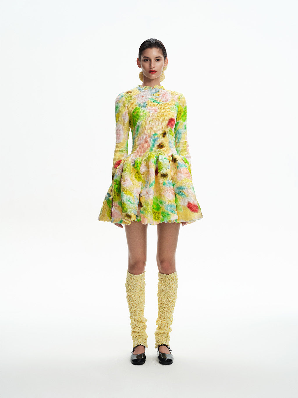 Yellow Floral Print Debbie Dress