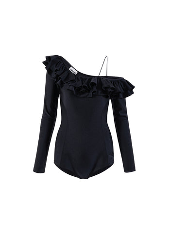 Black Asymmetric Bodysuit