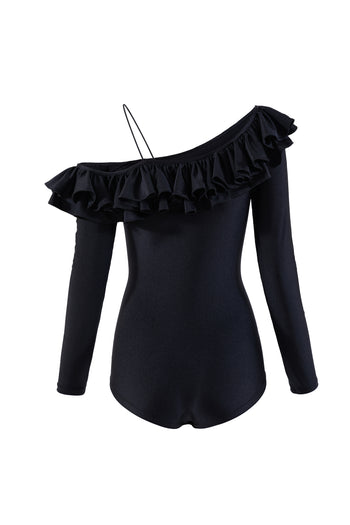 Black Asymmetric Bodysuit